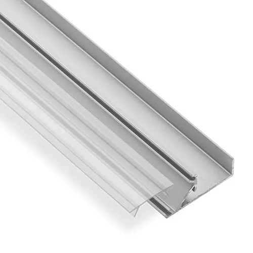 LED Profil-45A 2 m für 19 mm Plattenstärke mit klarer Abdeckung für LED Streifen bis 12 mm Breite Aluminium eloxiert Profilleiste Aluprofil Regalkantenbeleuchtung von SO-TECH® 3 x