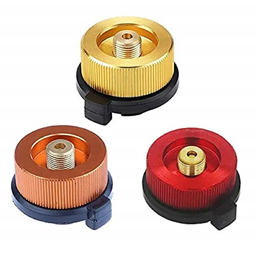 XLKJ 3 Stück Gaskartuschen Adapter, Gasbrenner Adapter Gasherd Umwandlungskopf Adapter, Tragbarer Gasflaschenadapter für Camping Outdoor Aktivitäten
