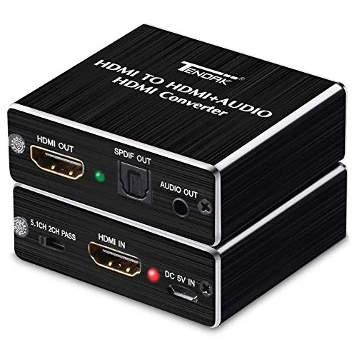 Tendak 4K HDMI Audio Extractor Splitter HDMI zu SPDIF TOSLINK Optisch und Stereo 3.5mm Adapter für Blu-Ray Player DVD PS4 Xbox One PC Sky Box
