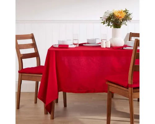 Homescapes Tischdecke Tischdecke rot – 137 x 137 cm, 100% Baumwolle (1-tlg)
