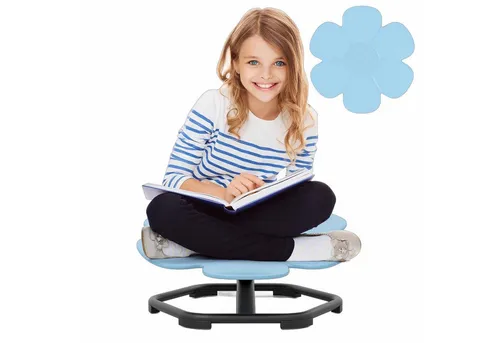 COSTWAY Sensorischer Drehstuhl Kinder, 360° Kinderdrehstuhl Blau