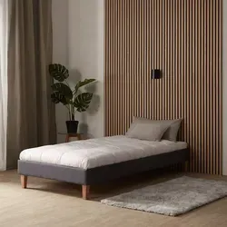 Homestyle4u 1984 Polsterbett 90 x 200 cm Grau - Modernes Futonbett in Grau für erholsamen Schlaf, inkl. stabilen Lattenrost und pflegeleichtem Webstoff. Ideal für Schlafzimmer, Gästezimmer oder WG-Zimmer.