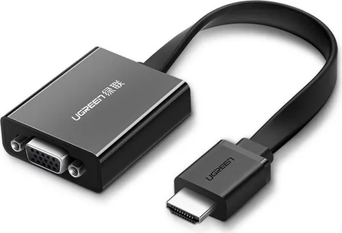 Produktbild Ugreen HDMI auf VGA Konverter mit Micro USB & 3,5 mm Audioausgang, Schwarz (Modell 40248)