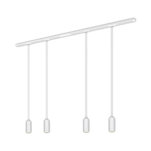 BRILONER Schienensystem Rail Komplettset mit 4 dimmbaren LED Pendeln - Leuchtbänder-Schienen mit flexibler Lichtausrichtung, 1,5m lange Schiene und dimmbare LED-Pendelleuchten für individuelle Beleuchtung in jedem Raum.