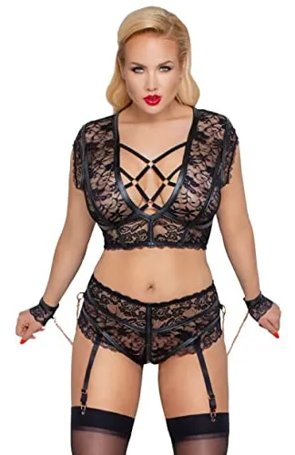 Cottelli Bondage BH Set BH Set Schwarz 4XL