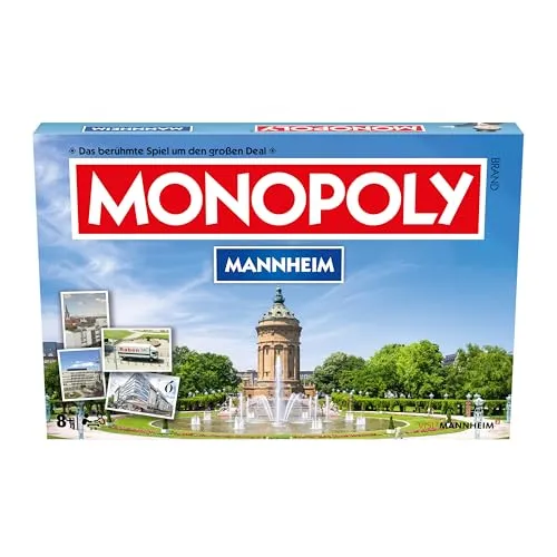 Winning Moves - Monopoly Mannheim Brettspiel - Gesellschaftsspiel für die ganze Familie, entdecke Mannheim mit speziellen Ereignis- und Gemeinschaftskarten und erlebe einen unvergesslichen Spieleabend.