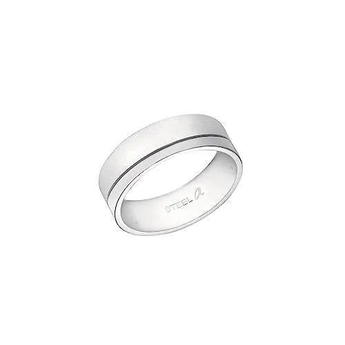 Amor Ring Edelstahl Unisex Damen Herren Ringe, Silber, Kommt in Schmuck Geschenk Box,