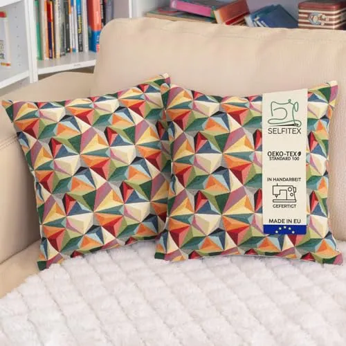 Selfitex 2er Set Bunte Sofakissen 40x40 cm von Selfitex