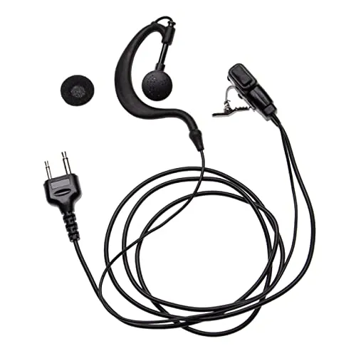vhbw Headset kompatibel mit Alinco DJ-175, DJ-175E, DJ-193, DJ-193E, DJ-195, DJ-195E, DJ-196, DJ-446, DJ-493, DJ-496, DJ-560, DJ-580 Funkgerät - schwarz
