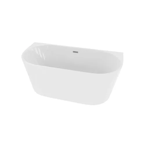 LAVITA Freistehende Wandbadewanne Caldera 1500 - Sanitäranlagen & Zubehör - Elegante, freistehende Badewanne aus robustem Acryl mit antibakterieller Beschichtung für ein hygienisches Badeerlebnis und komfortable Maße von 150x75x58 cm.