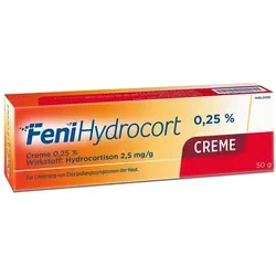 Fenihydrocort Creme 0.25% 50 G - Arzneimittel zur Linderung von Hautentzündungen, enthält Hydrocortison für effektive Behandlung ohne Verschreibung.