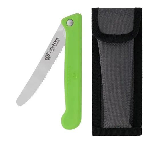 GRÄWE Klappmesser mit Wellenschliff - Vielseitiges Frühstücksmesser - Klappmesser für Frühstück, Brötchen und Tomaten – scharfe Wellenschliffklinge aus rostfreiem Spezialstahl, ideal für unterwegs und leicht zu reinigen.