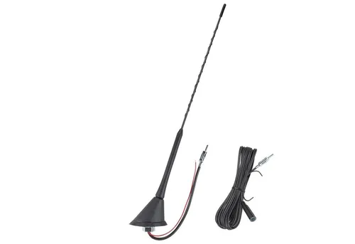 tomzz Audio KFZ Auto Dachantenne 16V-Look AM/FM mit 450cm Kabel Verstärker DIN-Ste Autoradio-Ersatzantennenstab