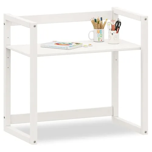 IDIMEX Kinderschreibtisch SUZA - Höhenverstellbarer Schülerschreibtisch aus massivem Kiefernholz in elegantem Weiß, ideal für ergonomisches Lernen und wachsende Kinder.