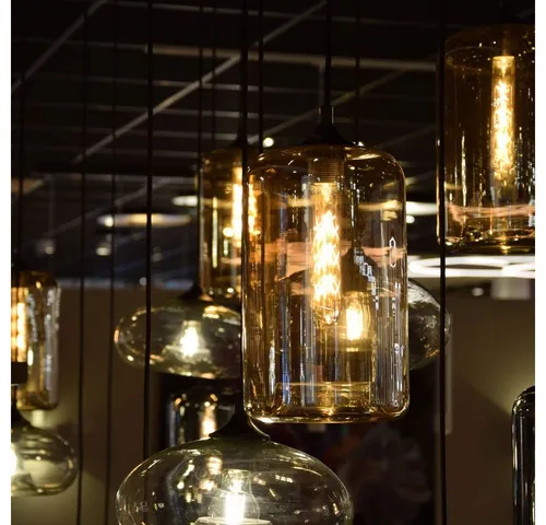 s.luce Hängelampe Cruet Orange, Glas, Rund 28x14 cm - Moderne Hängelampe aus hochwertigem Glas, ideal für kreative Lichtgestaltungen. Perfekt für Wohn- und Essbereiche, bietet vielfältige Kombinationsmöglichkeiten.