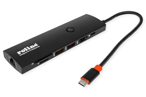 ROLINE USB 3.2 Gen2 Typ C Multiport Dockingstation - Kabeladapter mit HDMI 4K60, USB 3.2 Gen2 und USB-C PD. Ideal für vielseitige Anschlussmöglichkeiten und eine beeindruckende Bildqualität.