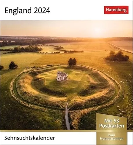 England Sehnsuchtskalender 2024. Fernweh in einem Foto-Kalender zum Aufstellen. Die schönsten Landschaften Englands als Postkarten in einem ... Postkarten (Sehnsuchtskalender von Harenberg)