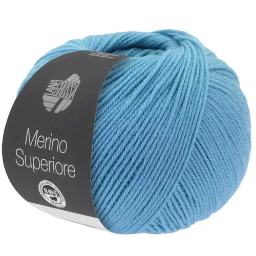 LANA GROSSA Merino Superiore | Pure, extrafeine Merinowolle waschmaschinenfest und filzfrei | Handstrickgarn aus 100% Schurwolle (Merino extrafein) | 50g Wolle zum Stricken & Häkeln | 180m Garn FB 47