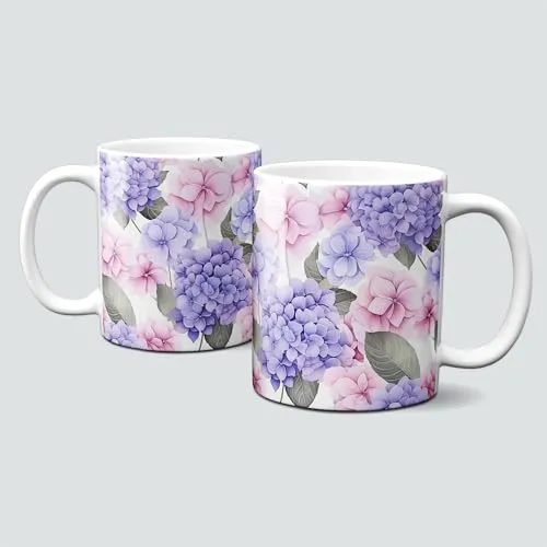 online-hut - Tasse - Kaffeebecher - Viktorian - Viktorianisches Blüten Muster - Hortensie - Flower - Bunt - Color - Motivtasse - Geschenkidee - LT-885