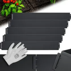 DeubaXXL DE Beeteinfassung 20er-Set Schwarz Metall 20mx14cm - Rasenkanten aus verzinktem Stahl, wetterfest und rostfrei, mit innovativem Stecksystem für einfache Montage und kreative Beetgestaltung.
