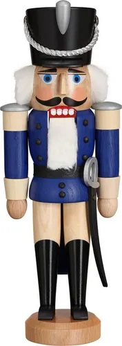 Seiffener Volkskunst Nussknacker Husar blau lasiert in blau von Seiffener Volkskunst