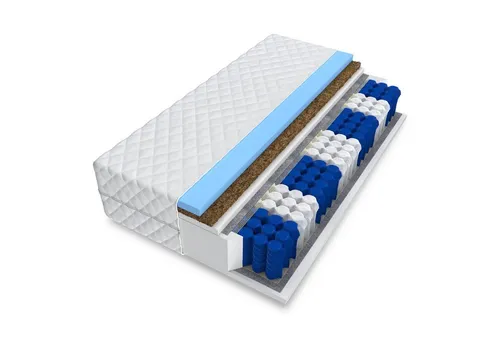 Matratze 80x200 KOKOS 9 Zonen Taschenfederkern TITAN MAX H2 H3 27 cm - Matratzen für Erwachsene, bietet optimale Druckentlastung und ist beidseitig nutzbar. Mit atmungsaktivem Kokosfaser-Bezug für ein gesundes Schlafklima.