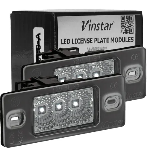 VINSTAR CREE LED Kennzeichenbeleuchtung für VW Touareg, Tiguan und Golf - Hochwertige Kennzeichenleuchte von VINSTAR, passend für verschiedene VW-Modelle. Energieeffizient mit 3 Watt und e-geprüfter Straßenzulassung, sorgt für optimale Ausleuchtung in Xenon Weiß.