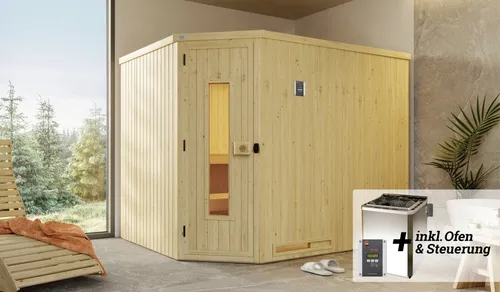Weka Element-Ecksauna Varberg 4 Sparset 7,5 kW BioS