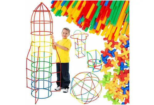 Kinderplay SET KONSTRUKTIONSBLOCKS KREATIVSTROHHALME RÖHRCHEN XXL 800 Teile