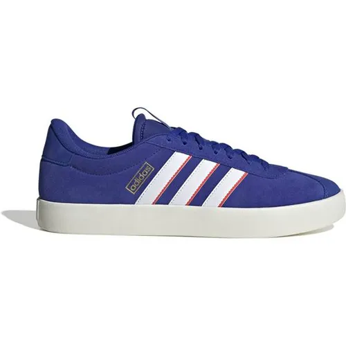 ADIDAS Herren Freizeitschuhe VL Court 3.0 - Stylischer Sneaker - Sneaker für Herren mit weichem Leder-Obermaterial und legendären 3-Streifen, kombiniert lässigen Style mit hohem Komfort dank leichter Dämpfung und vulkanisierter Gummiaußensohle.