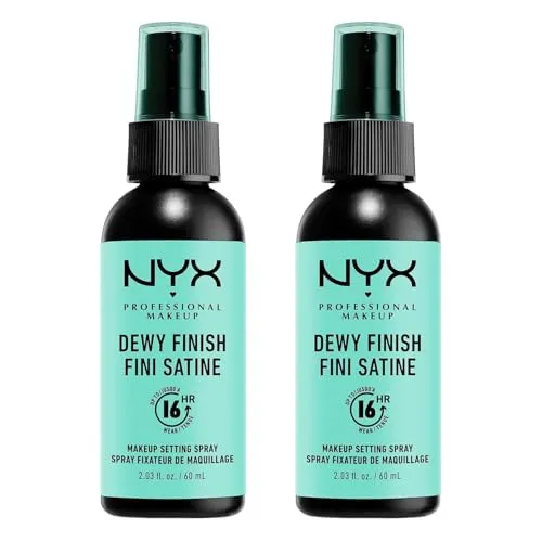 NYX Professional Makeup Setting Spray, Langanhaltende Formel, Fixierend, Leicht, Vegane Formel, Dewy Finish, 2er Pack, 60 ml
