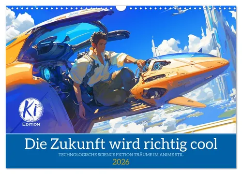 Kerstin Waurick | Die Zukunft wird richtig cool - Wandkalender 2026 - Inspirierender Wandkalender mit 14 Seiten, der Kinder und Jugendliche in eine aufregende Science-Fiction-Welt entführt. Perfekt für kreative Köpfe und Anime-Fans!