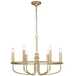 Capitol Hill Kronleuchter 6 Lichter in gold von Elstead Lighting