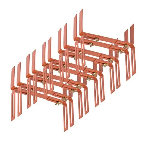 BigDean Blumenkastenhalter 10 Stück - Terrakotta H-Form - Garten-Zubehör mit individueller Justierung und sicherem Halt an Mauern von 12-29,5 cm Breite. Ideal für Kästen bis 16 cm, pulverbeschichtet für Korrosionsschutz.