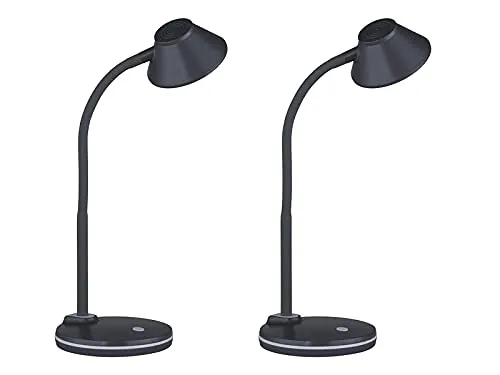 2er Set Schreibtischleuchten mit Flexarm Grau, Höhe 33cm