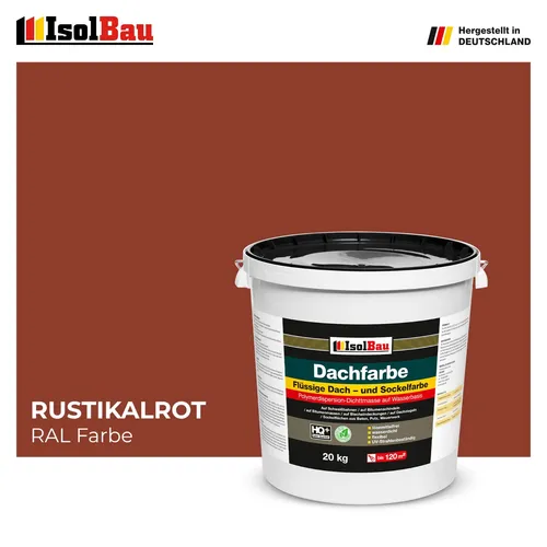 Dachfarbe Sockelfarbe Rustikalrot 20 kg Fassadenfarbe RAL Farbe Polymermembran