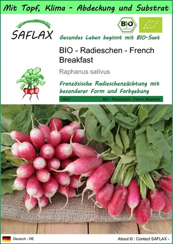 SAFLAX Gemüsesamen SAFLAX - Garden to go - BIO - Radieschen - French Breakfast