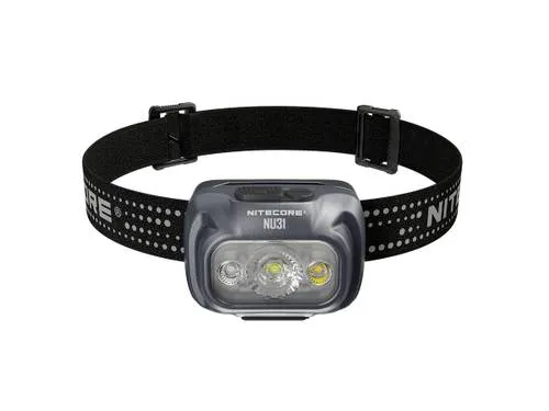 Nitecore Stirnlampe NU31 LED, 550 Lumen, wasserdicht & wiederaufladbar - Stirnlampen mit 550 Lumen und 145 m Leuchtweite, ideal für Outdoor-Aktivitäten. Inklusive Rotlicht für bessere Dunkeladaptation und lange Leuchtdauer von bis zu 42 Stunden.