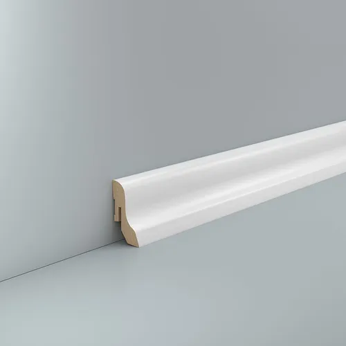 Marburger MDF Sockelleiste weiß 40 mm Foliert RAL 9016 Weiße Fußleiste Laminat