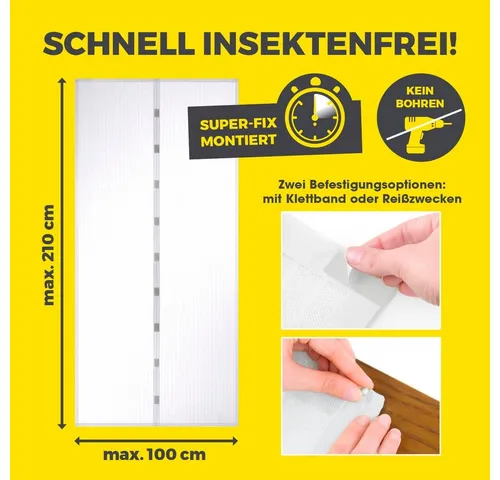 EASYmaxx Insektenschutz-Tür EASYmaxx Insect Protect Insektenschutzvorhang mit Magnetverschluss, (1-St), EASYmaxx Insect Protect Insektenschutzvorhang mit Magnetverschluss