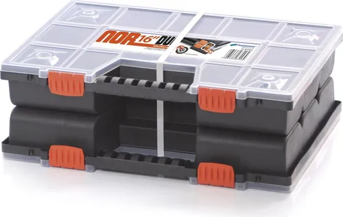 Sortimentskasten Sortierbox Werkzeugkiste NOR16DUO Rot Kunststoff