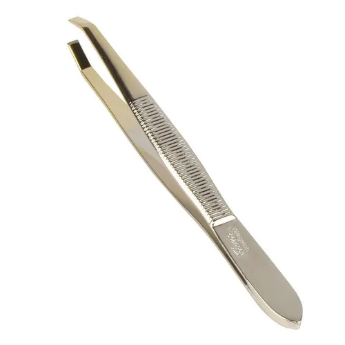Niegeloh Solingen gebogene Pinzette, teilvergoldet, 9 cm - Premium gebogene Pinzette, 9 cm lang, aus der Manufaktur Niegeloh in Solingen. Für präzises Arbeiten und Langlebigkeit konzipiert, rostfrei und leicht zu reinigen. Ideal für feine Details, liegt sicher in der Hand.