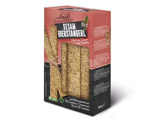 NAWARRA Knabberei, Jausenschmaus Bierstangerl Sesam knusprig und aromatisch 100g