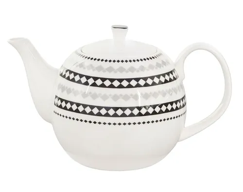 Buchensee Teekanne / Kaffeekanne 1,5l aus Fine Bone China Rautendekor