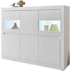 Furn.Design Highboard Derby – 3-türig in Weiß mit Soft-Close-Funktion
