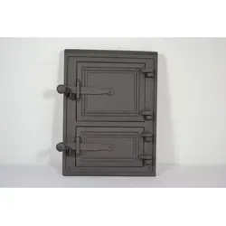 SEZAM Kamintür aus Gusseisen 26 x 35 cm - Hochwertige Kamintür für Brotbackofen und Räucherofen, aus hitzebeständigem Gusseisen gefertigt, ideal für Haus und Garten.