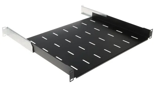 PÓŁKA REGULOWANA E-RSA19-1U-350B STALFLEX - Universeller 19'-Einbau, ideal für professionelle IT-Umgebungen; strapazierfähiger Stahl sorgt für Stabilität und optimale Belüftung zur Vermeidung von Überhitzung.