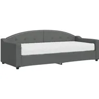 vidaXL Tagesbett mit Matratze Dunkelgrau 80x200 cm - Vielseitiges Tagesbett für Wohn- oder Schlafzimmer: Sofa tagsüber, Bett nachts. Inklusive komfortabler Schaumstoffmatratze für optimalen Schlaf.