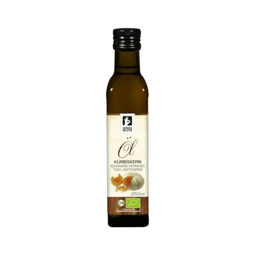 Bremer Gewürzhandel Kürbiskernöl BIO, kaltgepresst, aus gerösteten Kürbiskernen gepresst, für Salatdressings und Dips, 250ml