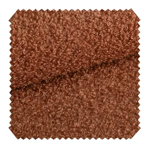 novely® CENTRO Kuschelweicher Bouclé-Stoff, voluminöser Möbelstoff, wasserabweisender und UV-beständiger Polsterstoff, Meterware 1 lfm | Farbe: 06 Orangerot
